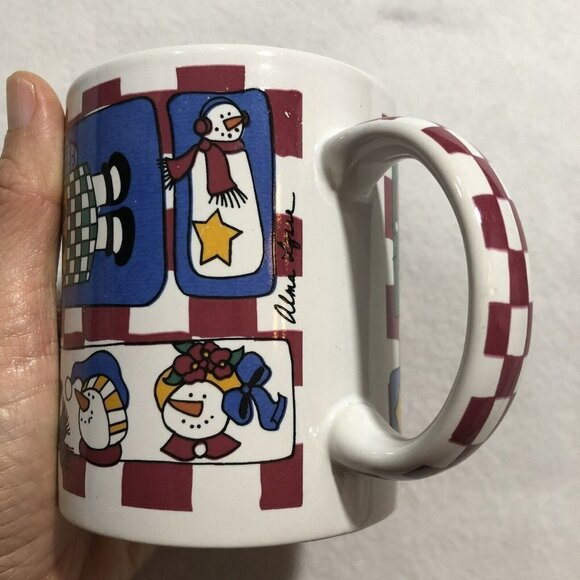 Westwater Alma Lynne Mug Snowman Snow Winter Holiday Christmas Ceramic Artist - Picture 6 of 8